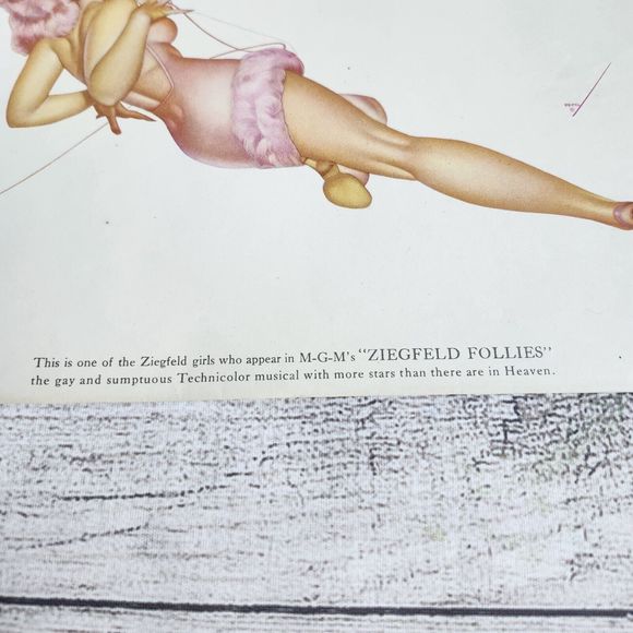 Vtg 1940s George Petty Ziegfeld Follies Pinup Girl Art Print 8.5x11 Lucille Ball - Picture 2 of 8